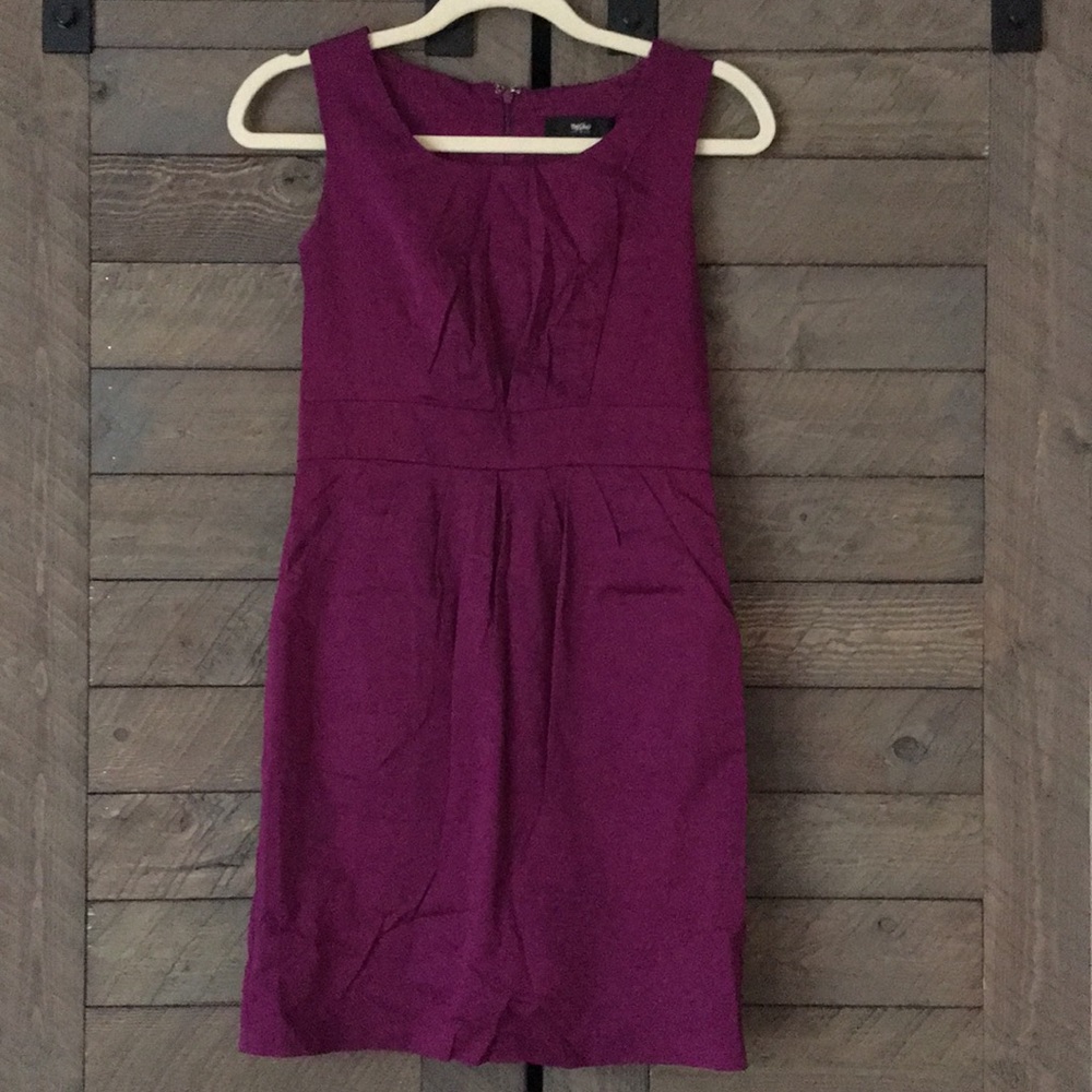 Business casual dress with pockets - Fuchsia